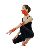 Girl exercising wearing soft material technology