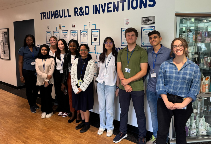 Group photo of interns at R&D lab